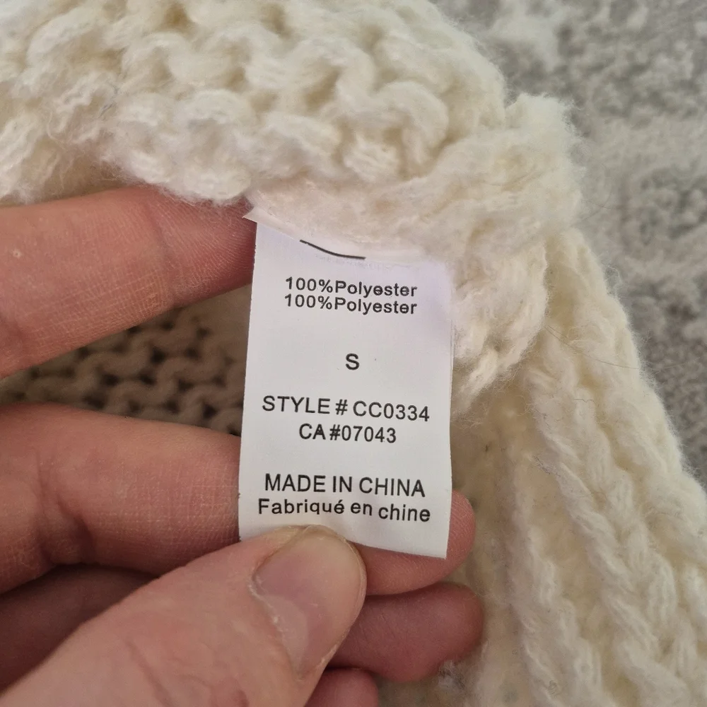 Dreamers By Debut Women's Boho Cottagecore Cream Floral Knit Sweater Size Small - Picture 9 of 9